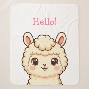 Cute lama illustratie ontwerp sherpa deken