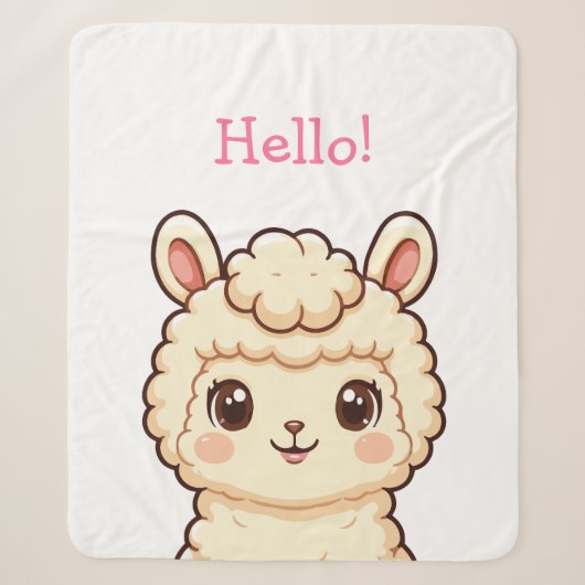 Cute lama illustratie ontwerp sherpa deken (Voorkant)