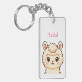 Cute lama illustratie ontwerp sleutelhanger (Voorkant Links)