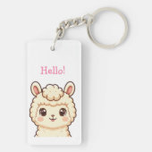 Cute lama illustratie ontwerp sleutelhanger (achterkant)