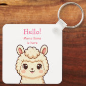 Cute lama illustratie ontwerp sleutelhanger (Achterkant)