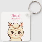 Cute lama illustratie ontwerp sleutelhanger (Achterkant)