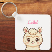 Cute lama illustratie ontwerp sleutelhanger (Voorkant)