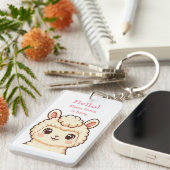 Cute lama illustratie ontwerp sleutelhanger (Voorkant Rechts)