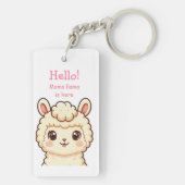 Cute lama illustratie ontwerp sleutelhanger (achterkant)