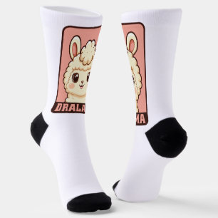 Cute lama illustratie ontwerp sokken