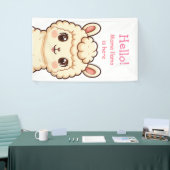 Cute lama illustratie ontwerp spandoek (Beurs)