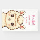 Cute lama illustratie ontwerp spandoek (Horizontaal)
