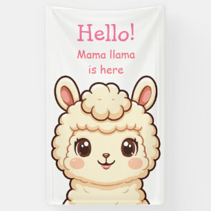 Cute lama illustratie ontwerp spandoek