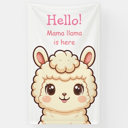 Cute lama illustratie ontwerp spandoek (Verticaal)