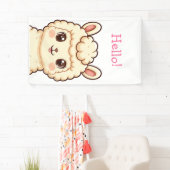 Cute lama illustratie ontwerp spandoek (Insitu)