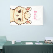 Cute lama illustratie ontwerp spandoek (Beurs)