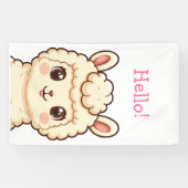 Cute lama illustratie ontwerp spandoek (Horizontaal)