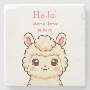 Cute lama illustratie ontwerp stenen onderzetter