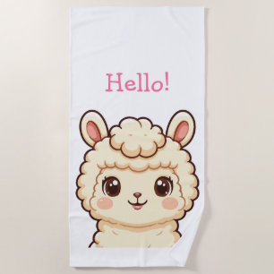 Cute lama illustratie ontwerp strandlaken