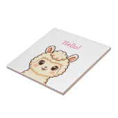 Cute lama illustratie ontwerp tegeltje (Zijkant)