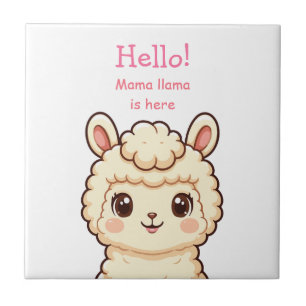 Cute lama illustratie ontwerp tegeltje