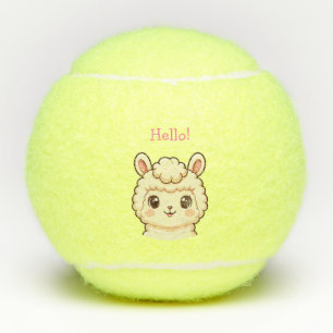 Cute lama illustratie ontwerp tennisballen