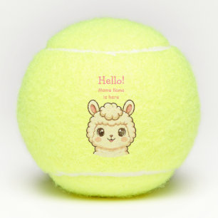Cute lama illustratie ontwerp tennisballen