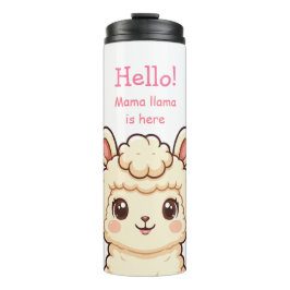 Cute lama illustratie ontwerp thermosbeker