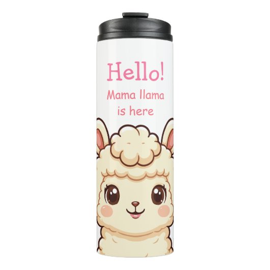 Cute lama illustratie ontwerp thermosbeker (Voorkant)