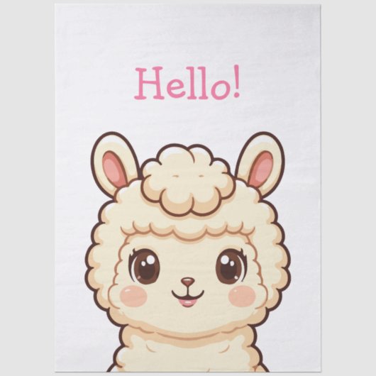 Cute lama illustratie ontwerp tissuepapier (Voorkant)