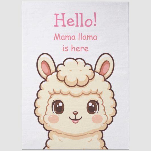 Cute lama illustratie ontwerp tissuepapier (Voorkant)