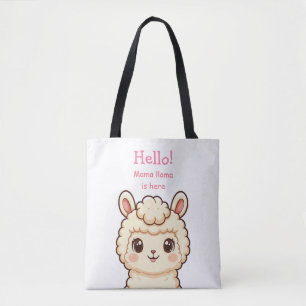Cute lama illustratie ontwerp tote bag