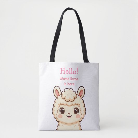 Cute lama illustratie ontwerp tote bag (Voorkant)