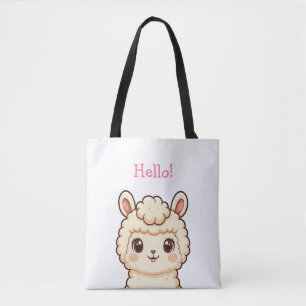 Cute lama illustratie ontwerp tote bag