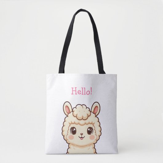 Cute lama illustratie ontwerp tote bag (Voorkant)