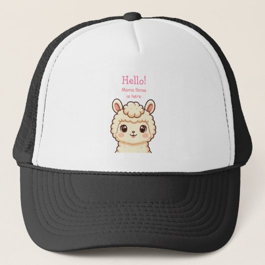Cute lama illustratie ontwerp trucker pet (Voorkant)