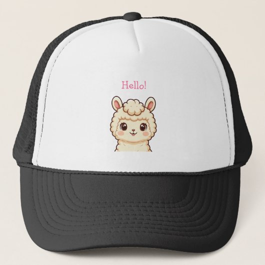 Cute lama illustratie ontwerp trucker pet (Voorkant)