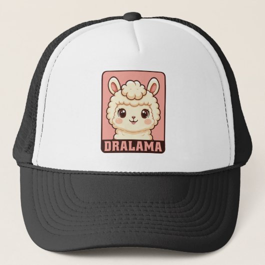 Cute lama illustratie ontwerp trucker pet (Voorkant)