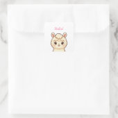 Cute lama illustratie ontwerp vierkante sticker (Tas)