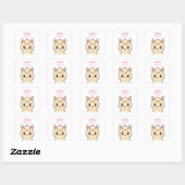 Cute lama illustratie ontwerp vierkante sticker (Vel)