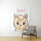 Cute lama illustratie ontwerp wandkleed (In situ)