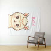 Cute lama illustratie ontwerp wandkleed (In Situ (horizontaal))
