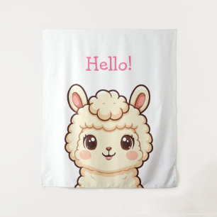 Cute lama illustratie ontwerp wandkleed
