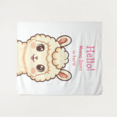 Cute lama illustratie ontwerp wandkleed (Voorkant (horizontaal))