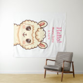 Cute lama illustratie ontwerp wandkleed (In Situ (horizontaal))