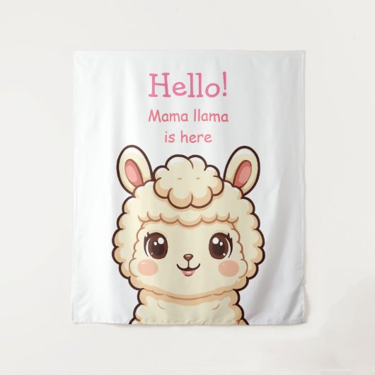 Cute lama illustratie ontwerp wandkleed (Voorkant)