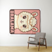 Cute lama illustratie ontwerp wandkleed (In Situ (horizontaal))
