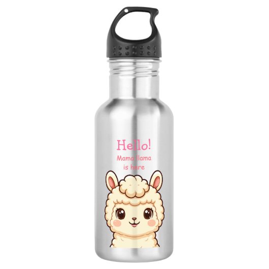 Cute lama illustratie ontwerp waterfles (Voorkant)