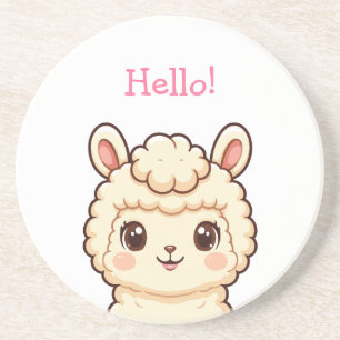 Cute lama illustratie ontwerp zandsteen onderzetter
