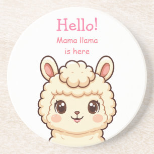 Cute lama illustratie ontwerp zandsteen onderzetter