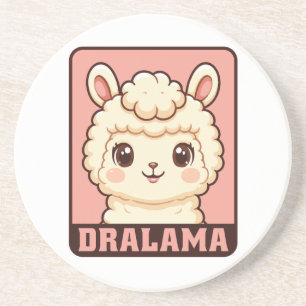 Cute lama illustratie ontwerp zandsteen onderzetter