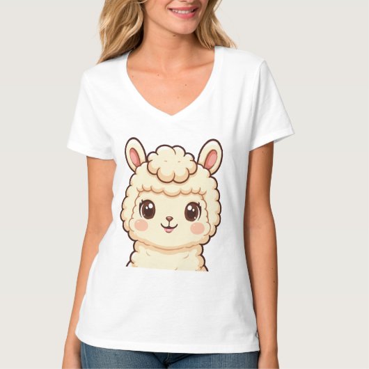 Cute lama illustratie t-shirt ontwerp (Voorkant)