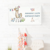Cute Lama Kinderverjaardagsfeestje Spandoek (Insitu)