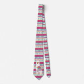 Cute lama met gepatterde achtergrond stropdas (Voorkant)